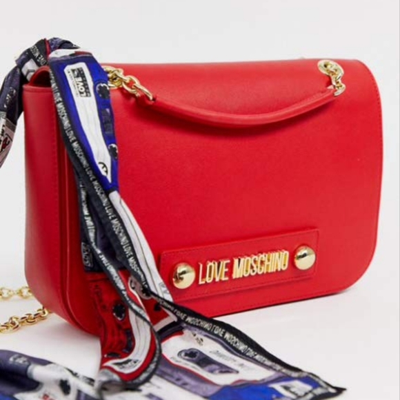 Moschino Handbags - Moschino Cassette Scarf Chain Strap Shoulder Bag